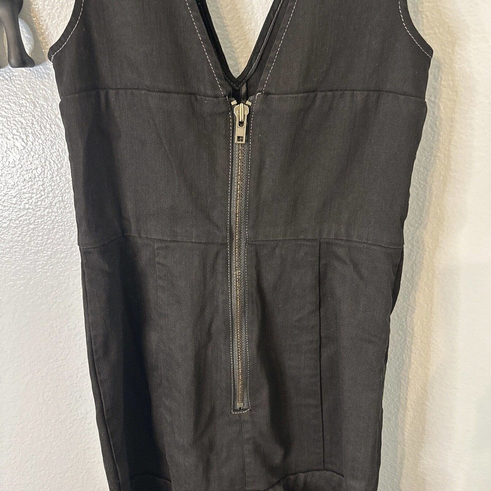 Rachel Zoe Sheath Dress 2 Black Sleeveless Pleated Ruffle‎ Hem Denim Bridget NEW - Picture 6 of 10